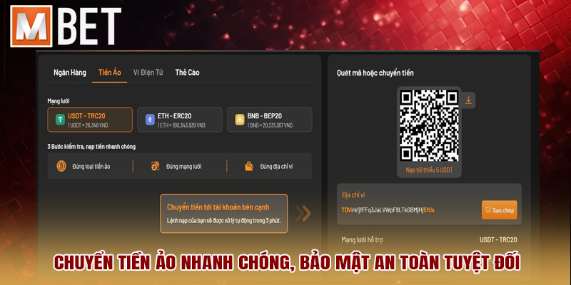 Chuyển tiền ảo nhanh chóng, bảo mật an toàn tuyệt đối