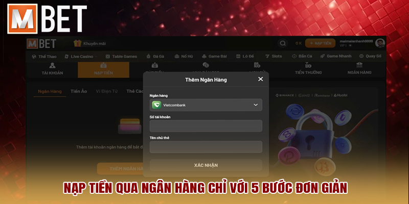 Nạp tiền qua ngân hàng chỉ với 5 bước đơn giản